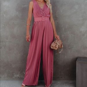 Vici high tea pleated jumpsuit